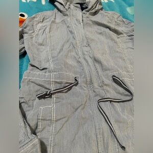 Gap Lightweight Full Zip Hooded Jacket Blue White Striped​​